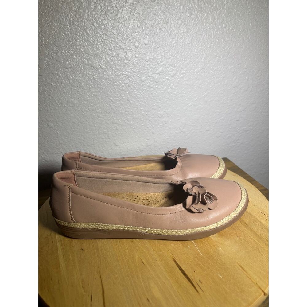 Clarks Collection Ultimate Comfort Tan Leather Flats Loafers size 11 W